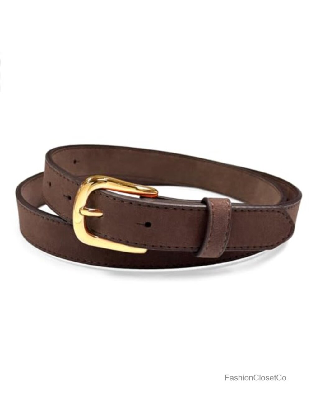 Genuine Suede Leather Belt Antique Buckle Casual Jean Belt 1" Wide